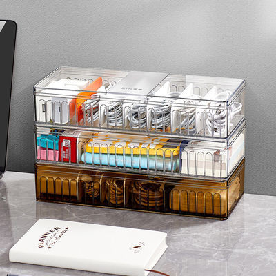 8 Grids Adjustable Office Cable Organizer Box Customizable Compartments  Safe Storage of Electronics Accessories