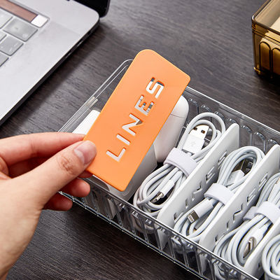 8 Grids Adjustable Office Cable Organizer Box Customizable Compartments  Safe Storage of Electronics Accessories