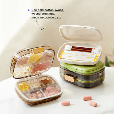 Custom Portable Plastic Mini Pocket weekly Pill Organizer portable am pm Travel Daily 7 Day Weekly transparent Pill Storage Box