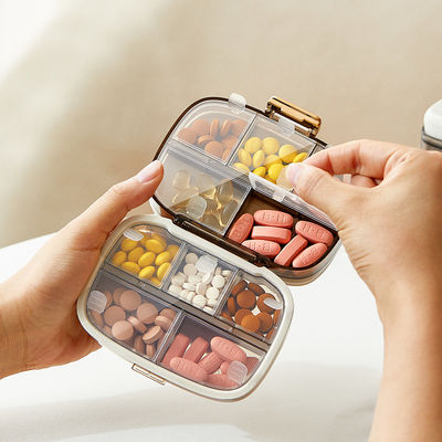 Custom Portable Plastic Mini Pocket weekly Pill Organizer portable am pm Travel Daily 7 Day Weekly transparent Pill Storage Box