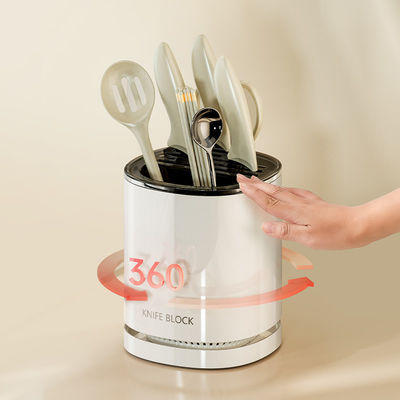360 Rotating Kitchenware Storage Box Multi-functional Rotating Knife Holder Chopstick Barrel Knife Storage Rack Humanized Design