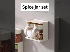 Duurzaam 2 roosters Duurzame kruiden glazen potten met handvat en lepel