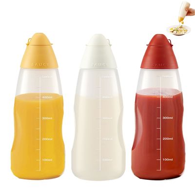 Plastic Ketchup BBQ Chili Sauce Condiment Squeeze Bottles Durable 300ml/500ml