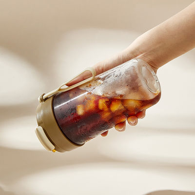 11oz / 330ml Plastic Reusable Cold Iced Coffee Cup With Lids And Straws