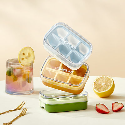 6 Compartment Square Ice Cube Maker For Whisky Cocktails Drinks