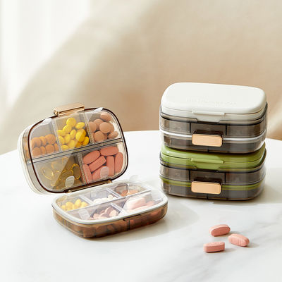 Custom Portable Plastic Mini Pocket weekly Pill Organizer portable am pm Travel Daily 7 Day Weekly transparent Pill Storage Box